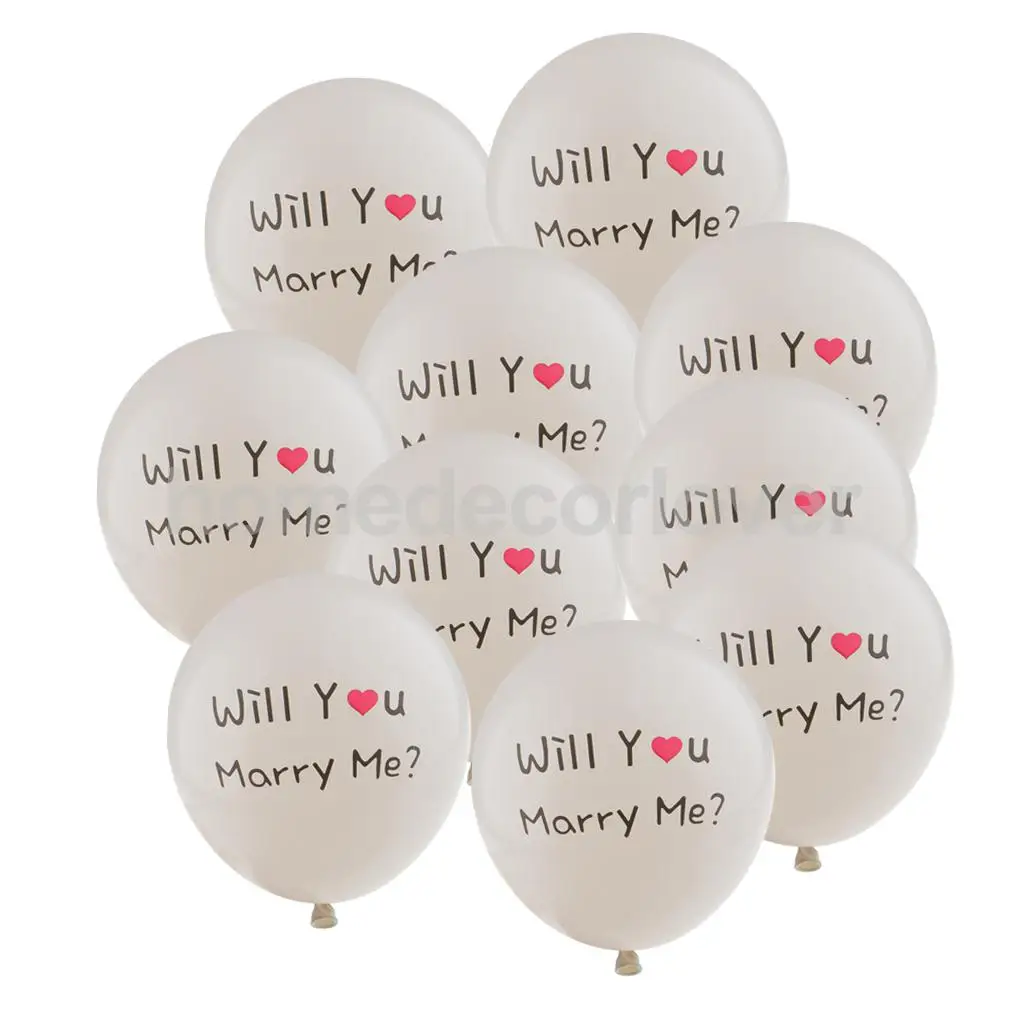 

10pcs Will You Marry Me Ballon Red Heart Propose Wedding Marriage Helium