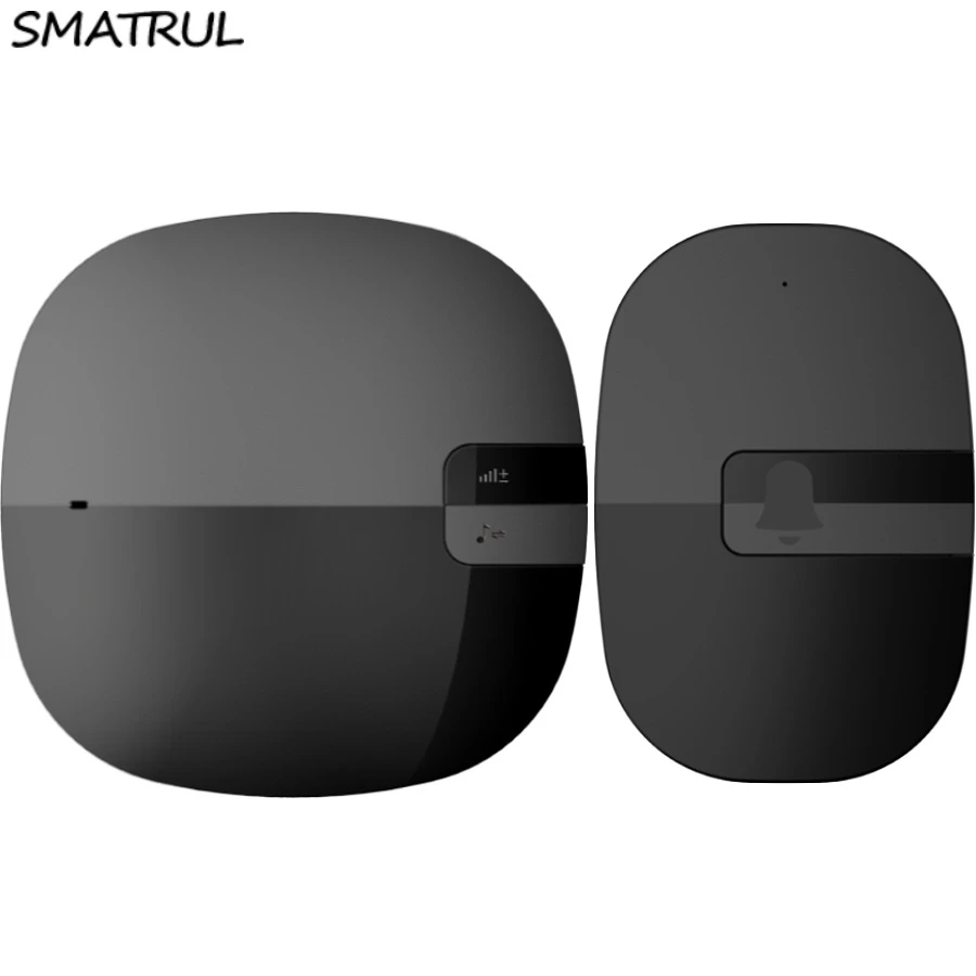 

SMATRUL New Waterproof Wireless Doorbell Slim EU US Plug 350M Remote smart Door Bell ring 1 2 button 1 2 receiver with batttery