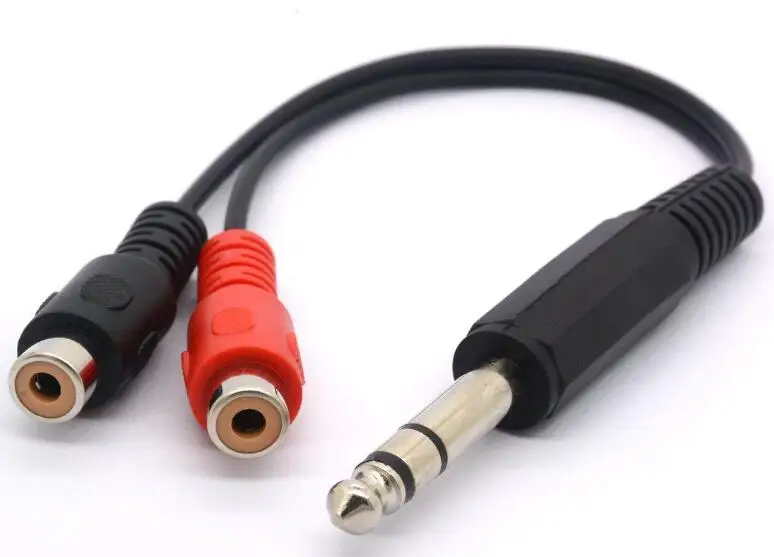 Кабель разветвитель LBSC 6 35 RCA мм 1/4 дюйма со штекером стерео TRS на 2 разъема