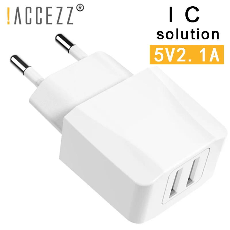 

!ACCEZZ Dual USB Charger 5V 2.1A EU Plug Wall Adapter Charging Travel Chargers Universal For iPhone Samsung Xiaomi Phone Charge