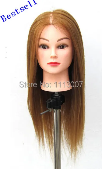 Новое поступление женский манекен голова с золотыми волосами парик головы с волосами для парикмахерских обучение практике модель головы