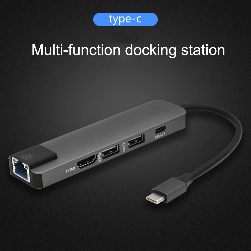 5 в 1 концентратор USB Type C Hdmi 4K Gigabit Ethernet Rj45 Lan адаптер для Mac book Pro Thunderbolt 3 зарядное