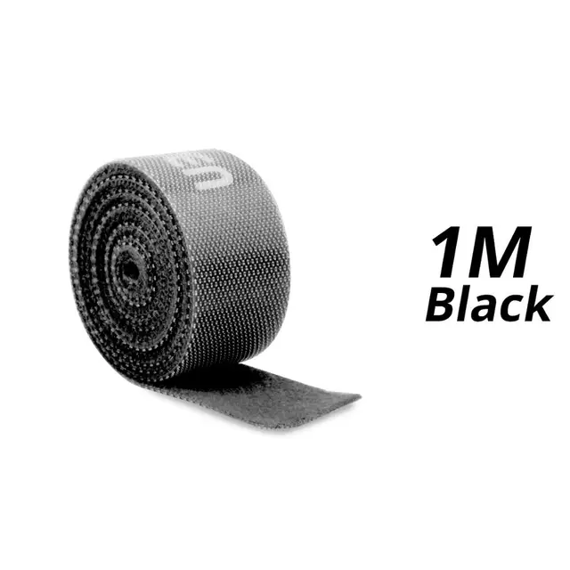 FONKEN USB Cable Winder Cable Organizer Ties Mouse Wire Earphone Holder PC Cord Free Cut Cable Management Hoop Tape Protector 1m Black Velcro