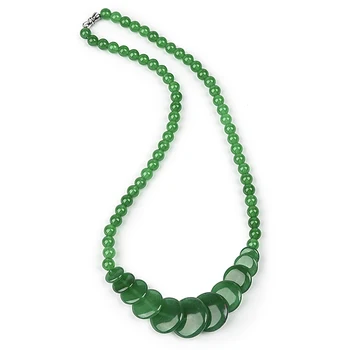 

Dark green circular with a transparent Malaysia Jas-per necklace, can be a holiday gift