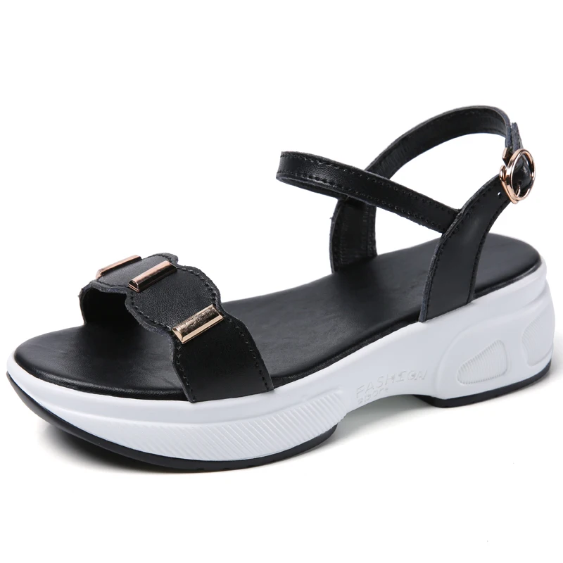 

Women Sandals 2019 Platform Sandals Wedges Shoes For Women Heels Sandalias Mujer Summer Shoes Leather Wedge Wedges Shoes