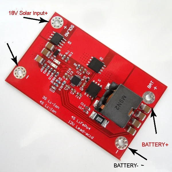 BQ24650 5A MPPT контроллер солнечного зарядного устройства 3S 4S 18650 литиевая батарея управление зарядкой солнечный регулятор