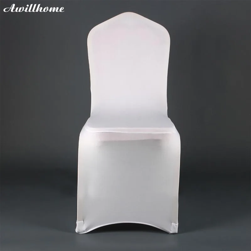 Чехол на стул Awillhome из белого спандекса 200 г/кв. М 170 150 для свадебного торжества