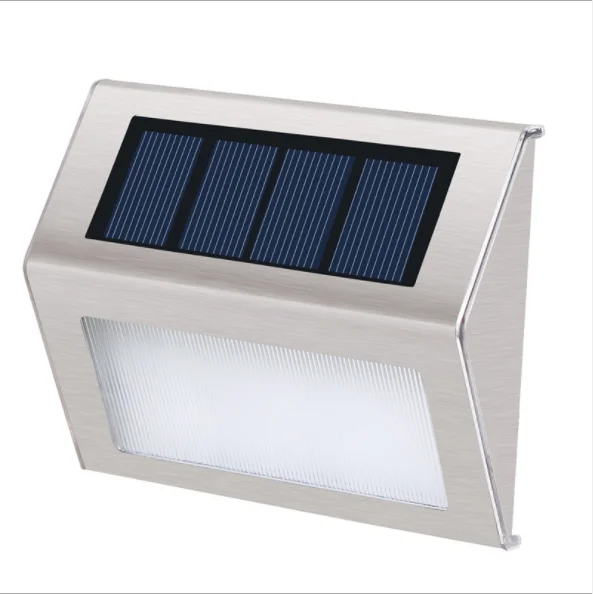 2 LED Solar Powered Wall Lamp Energy Saving LED Powered Wall Outdoor Garden Pathway Street Stairs Waterproof IP55 Security Light