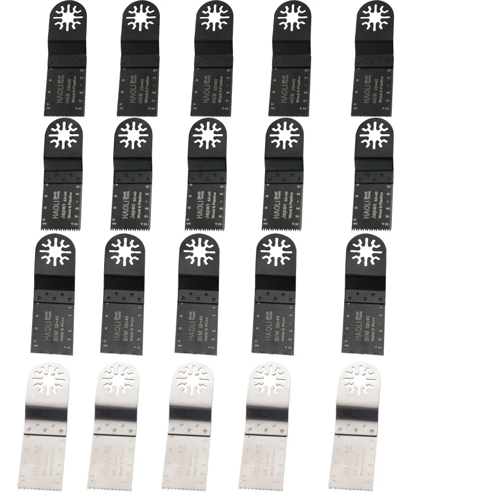 

20pcs 32mm Power Oscillating Tools Saw Blades Kits for Cutting Wood Removing Dirty fit FEIN Makita Westfalia Dremel and more