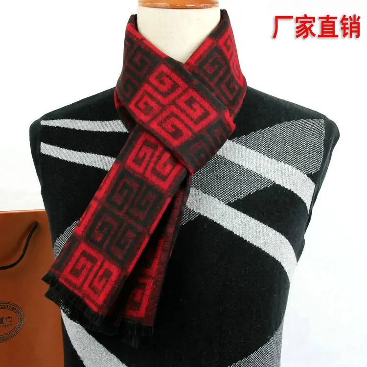 Wholesale 2016 New Year Gift Winter Mens Cotton Scarf Business Man Hot Sale Mulberry Silk Tassel Brushed Scarves Christmas Tree men's scarves & shawls