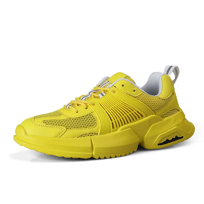 Vintage Blue Yellow Sneakers Men Outdoors INS Running Shoes Male Walking Jogging Trainers Summer Breathable Comfortable Shoes