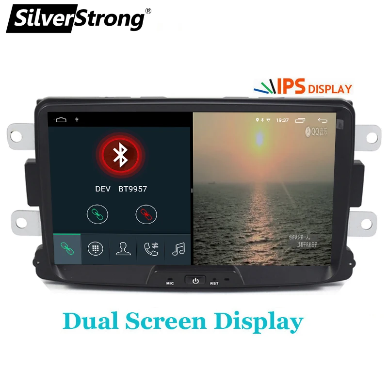 Flash Deal SilverStrong 8Inch Android9.0 QuadCore Car Radio GPS 1Din For Renault LOGAN II Duster DACIA DOKKER Dacia camera gift 8L 3