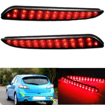 

For MAZDA 3 2010-2013 Black 2x Rear fog lamp Rear bumper lights Brake Highlight