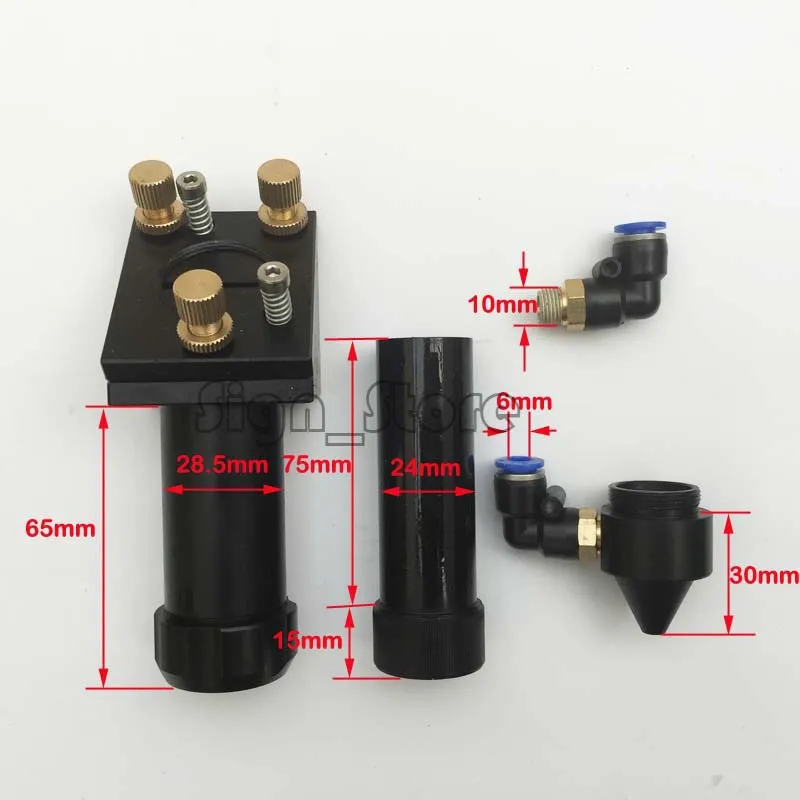 DIY CO2 лазерная головка красный точечный указатель модуль позиционирования интегративное крепление 50,8/100 мм фокусный Фокус объектив 25 мм держатель зеркала 20 мм