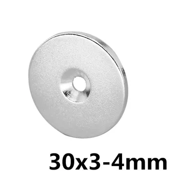 

5pcs 30 x 3 mm Hole: 4mm N35 Super Strong Round Neodymium Countersunk Ring Magnets Rare Earth