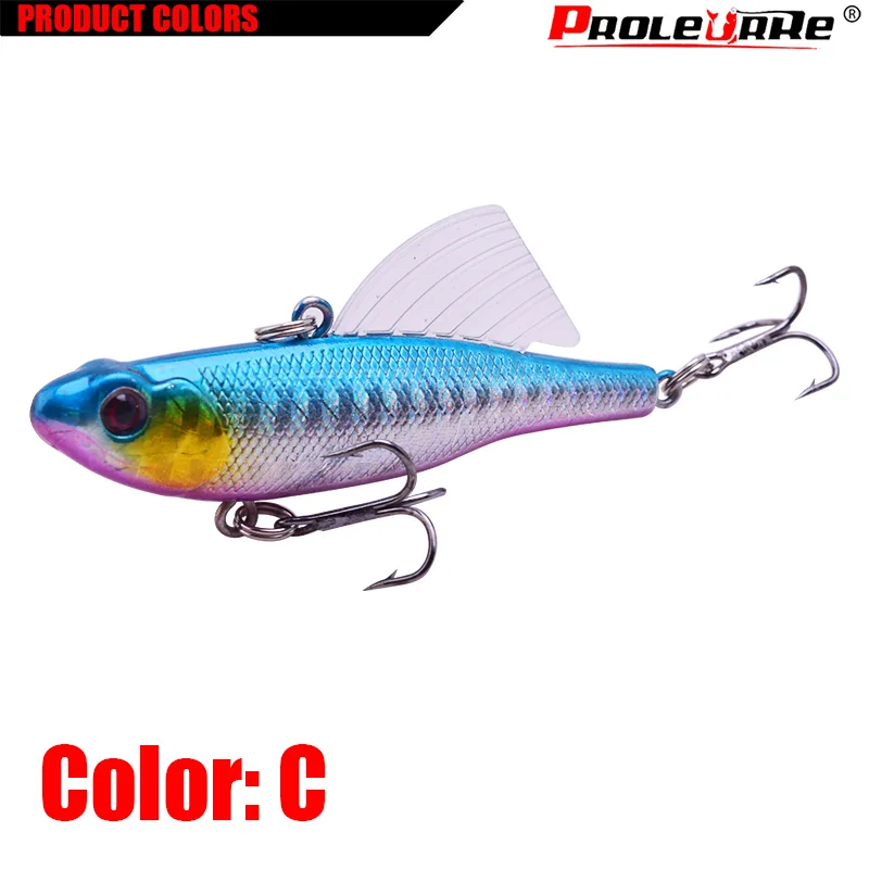 1Pcs Winter Sea Hard Fishing Lure 7cm 15g VIB Bait With Lead Inside Diving Swivel Jig Wing Wobbler Crankbait Fishing tackle