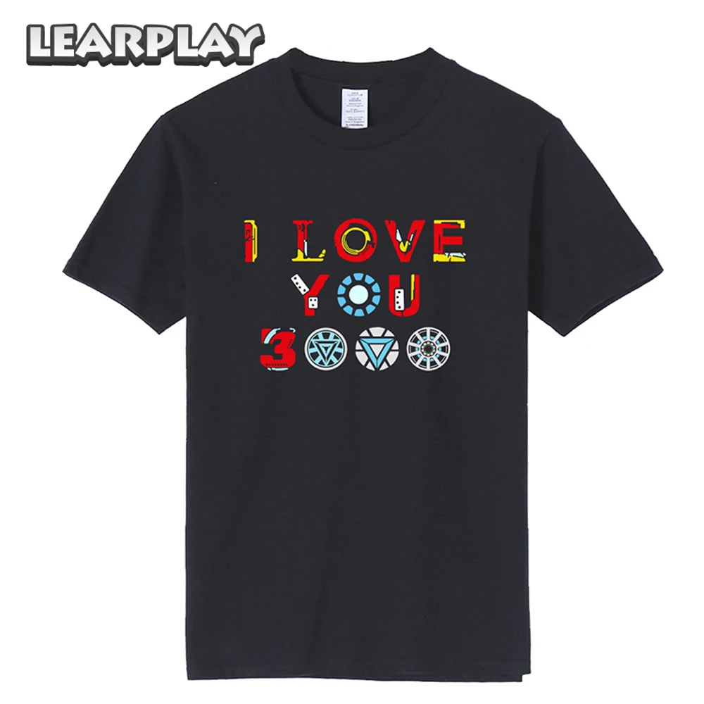

I Love You 3000 Tony Stark T-Shirt Iron Man Superhero Cotton Short Sleeve Summer Tee Shirts Endgame Unisex Adults Casual Tops