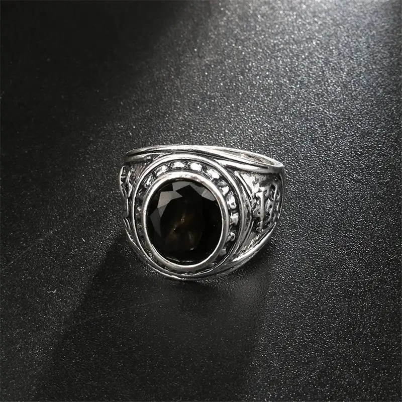 OBSDE, большая печатка, винтажные кольца для женщин, овальный черный камень, кубический цирконий, кольца для мужчин, крутой рок-панк, старинное серебряное кольцо, ювелирное изделие