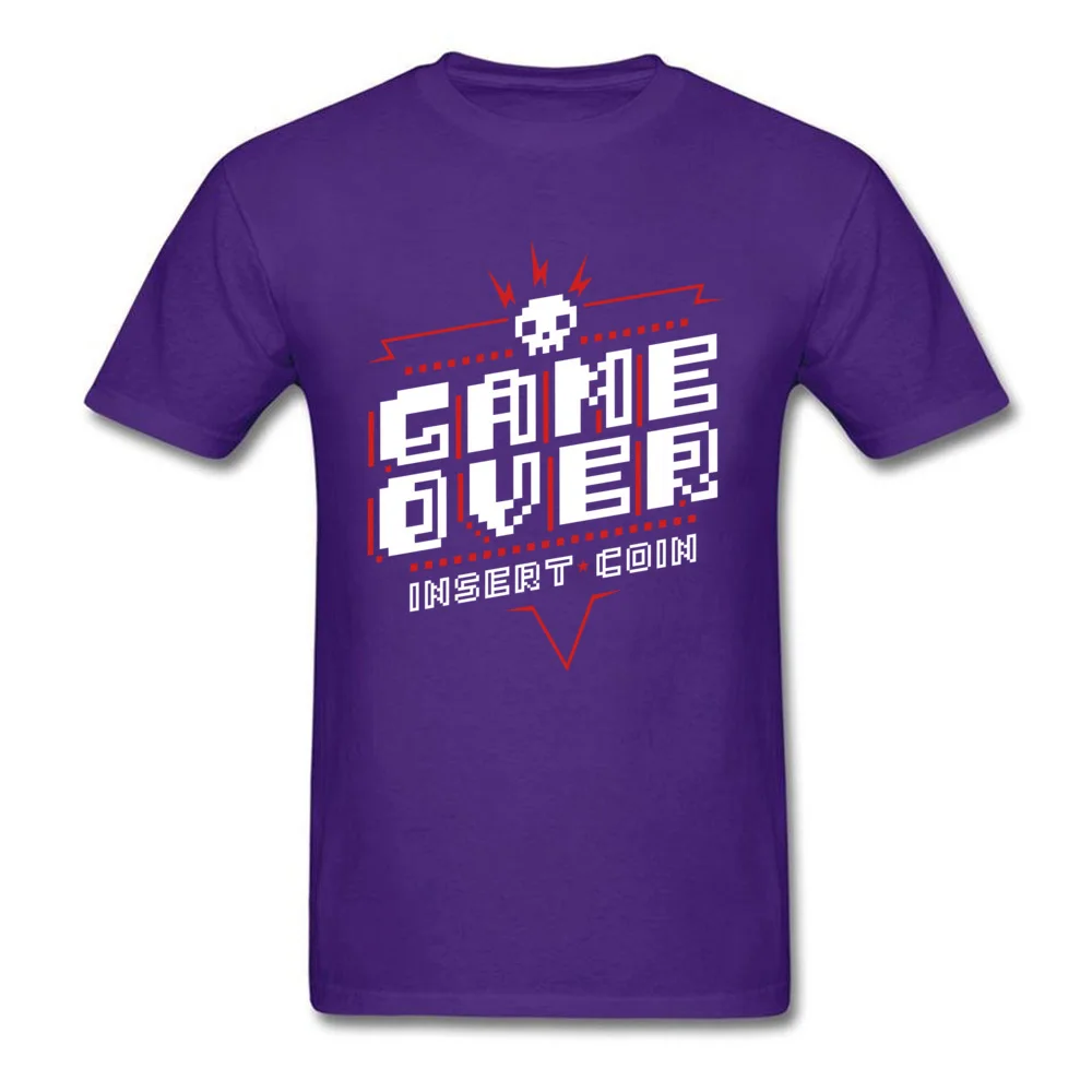 Game Over Red Father Day Pure Cotton Crewneck Tees Short Sleeve Printed On Tee Shirts Dominant Fitness Tight T Shirts Game Over Red purple