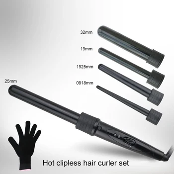 

Hair Curler 5 in 1 Curling Wand 5pcs Interchangeable Hair Curler Roller Curling Iron Electric Salon Hair Styling Tool#*
