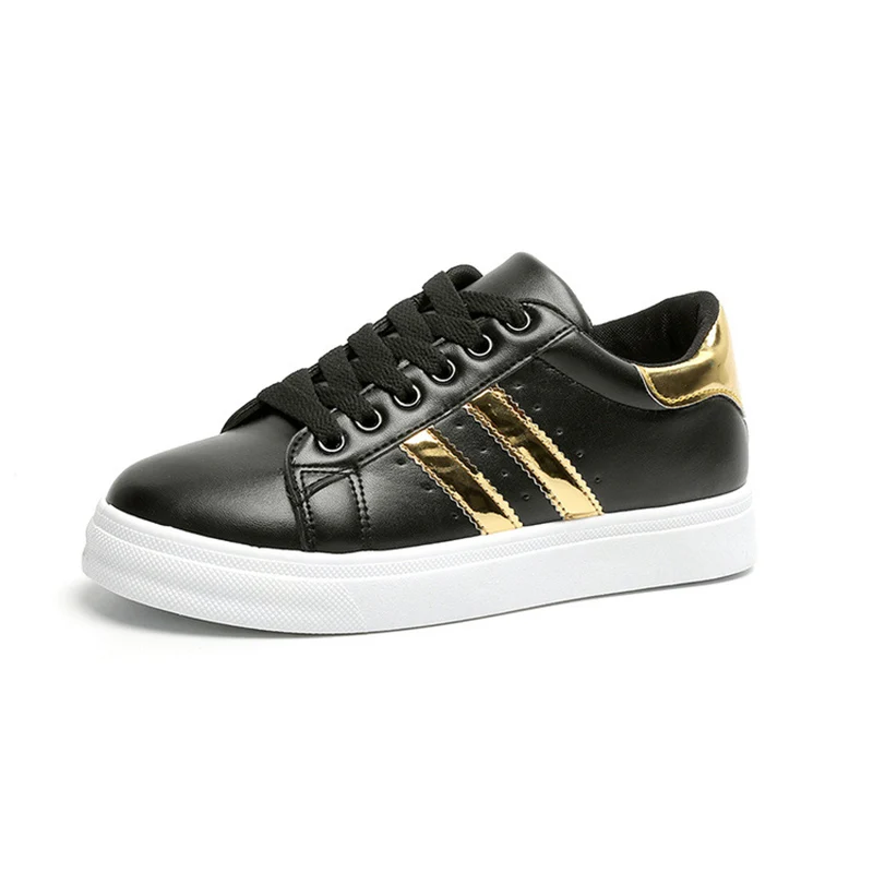 

New Fashion White Shoes Women Flat Leather Canvas Casual Sneakers Lace Up Shoes Female Feminino Walking Board Shoes basket femme