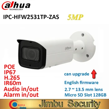 

Original Dahua IP bullet Camera IPC-HFW2531T-ZAS 5MP lens2.7-13.5mm motorized H.265 IR60m POE Micro SD card slot 128GB