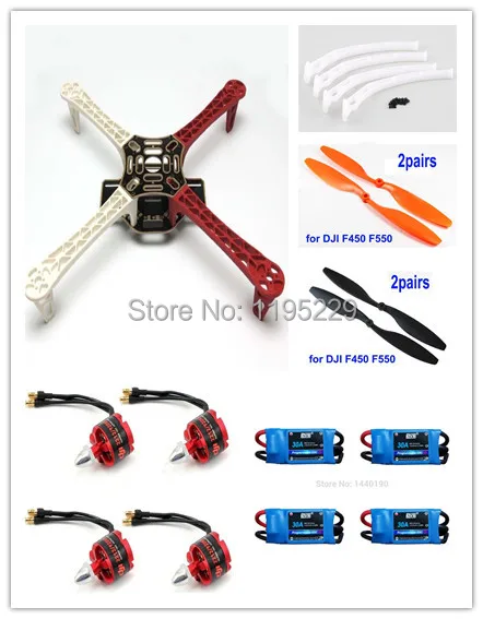 

F450 ATF Hexacopter Frame Kit & DJI 920KV Brushless Motor DYS Simonk 30A ESC&F450/F550 Landing gear