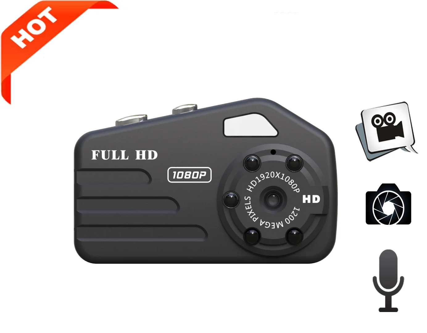 CRTONE FHD 1080P Mini Camcorder Metal Body Night Vision Mini Camera
