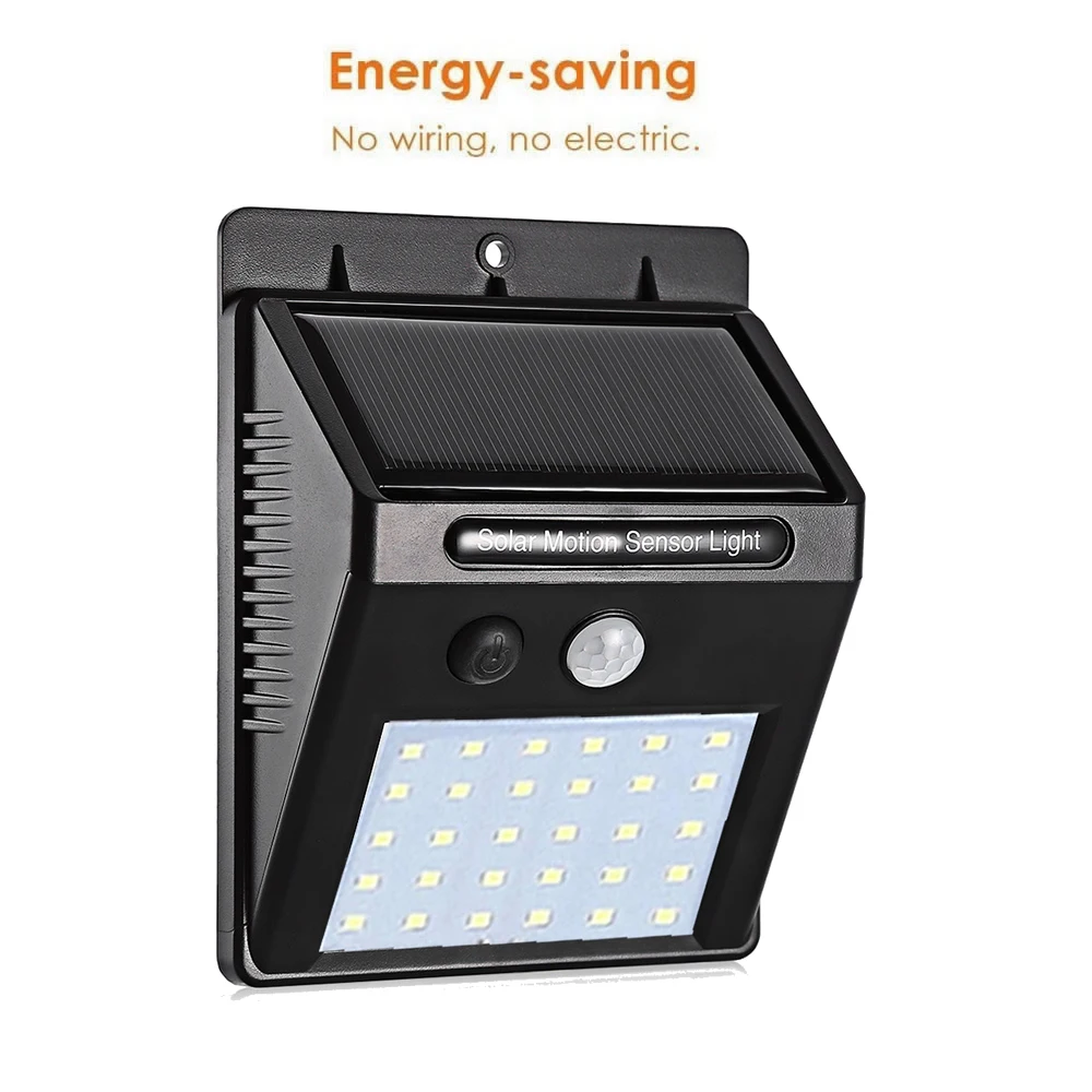

30 LEDs Solar Powered Light Bulb PIR Motion Sensor 3 Modes Waterproof Garden Street Night Lamp Wall lamp security emergency lamp