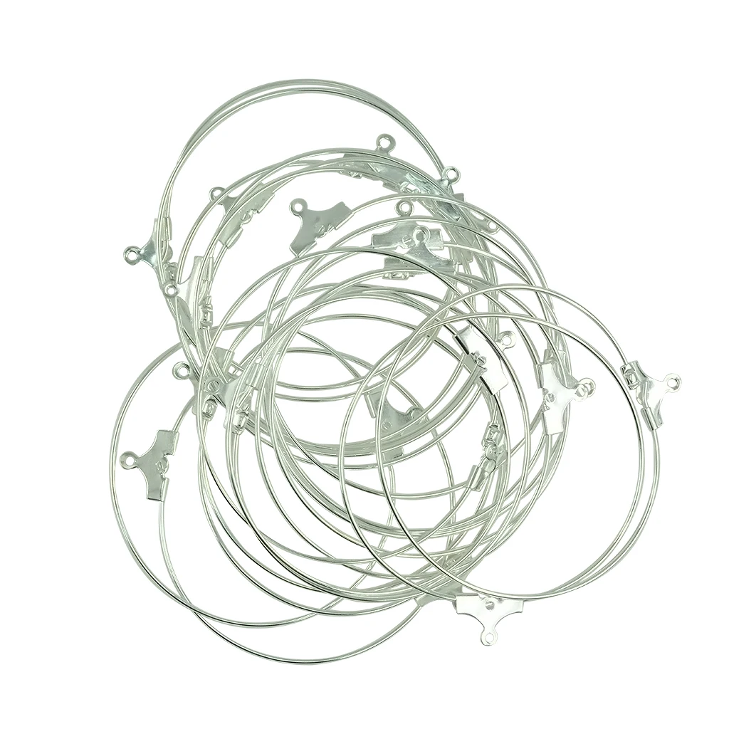 

20 Pcs Silver Beading Hoop Loop Earring Ear Wire Jewelry DIY Making Findings Earrings Big Circle Ear Wire Hoops Earrings Wires