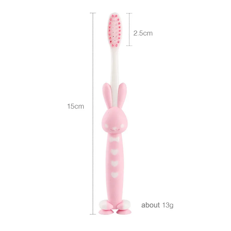 Cute Rabbit Shape Nano Soft Bristle Baby Toothbrush Non Slip Handle Suction Cup Kids Cartoon Toothbrush Cute Rabbit Shape Nano Soft Bristle Baby Toothbrush Non Slip Handle Suction Cup Kids Cartoon Toothbrush