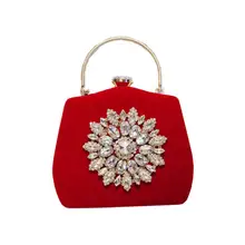 Diomand/женская вечерняя сумочка с цветочным узором; Высококачественная элегантная женская сумочка на цепочке; вечерние туфли с кристаллами; Роскошная бархатная вечерняя сумочка