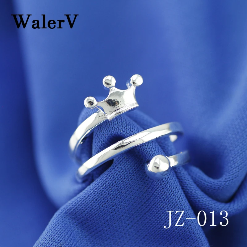 WalerV, 925 пробы, серебряное кольцо в форме сердца, AAA кубический циркон, изменяемые размеры, открытые кольца для женщин, свадебные ювелирные изделия, подарки на палец