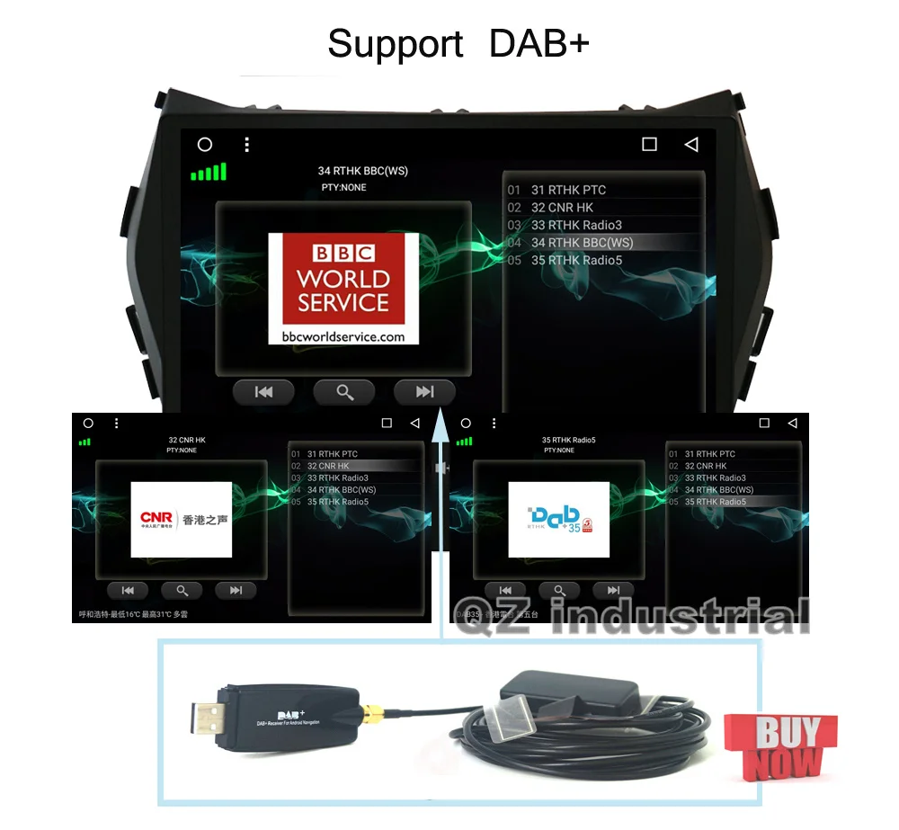 Perfect QZ industrial HD 9inch Android 8.1 T3 for Hyundai IX45 Car DVD Multimedia player with Radio Navigation BT GPS 3G 4G WIFI RDS Map 16