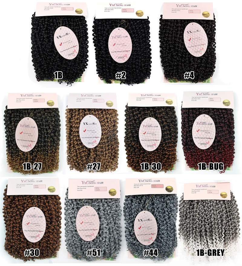 Curly Crochet braids Low Temperature Fiber 10 Inch 3strands/pack Can Be Re-model Synthetic Hair Braids