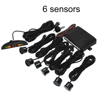 

new arrival Car LED Parking Reverse Backup Radar Monitor System Display 6 Sensors 44 colors selection sound alert system