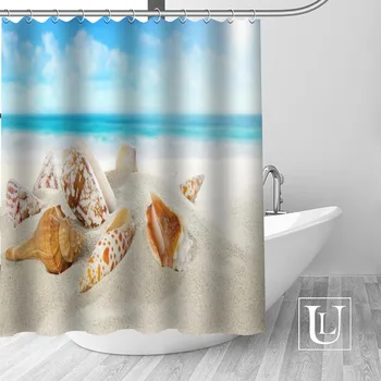 

Beach Shells Shower Curtains Custom Design Creative Shower Curtain Bathroom Waterproof Polyester Fabric