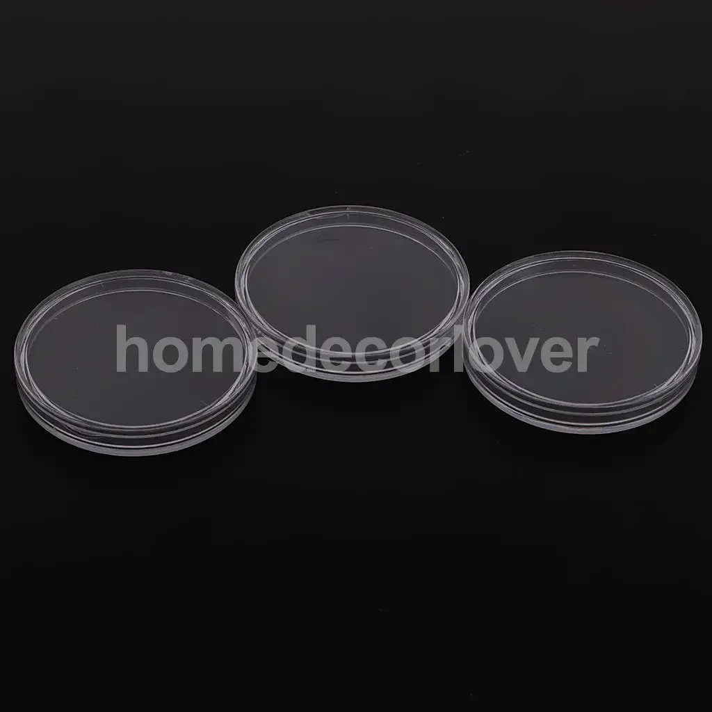 300Pcs Clear Round Coin Capsules Case Box Holder Protectors for Collection 19mm 28mm 36mm