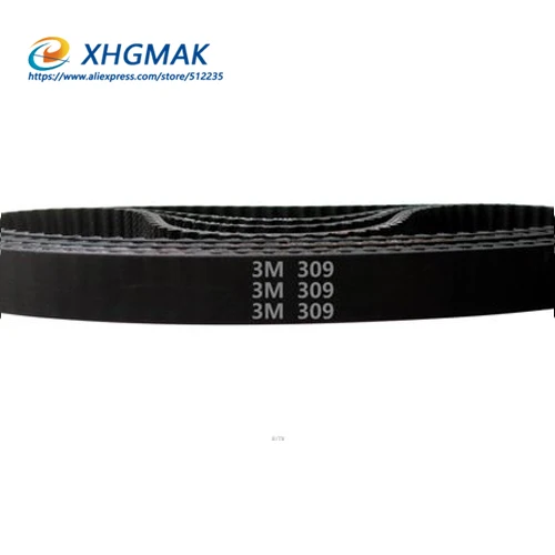 

HTD 3M Timing belt 309 3M 9 Perimeter 309mm width 9mm Teeth 103 Rubber HTD3M synchronous belt 309-3M-9 closed-loop