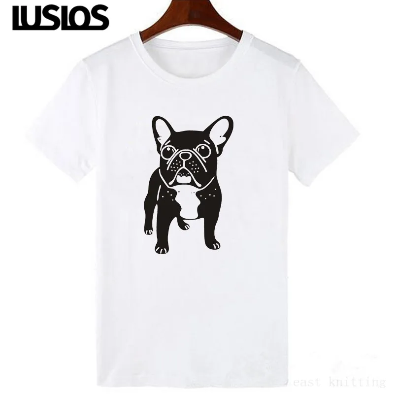 

LUS LOS Little French Bulldog Modern Ladies Preference Trendy Clothes for Women Hipster Casual Women Tees Korean Style T-Shirts