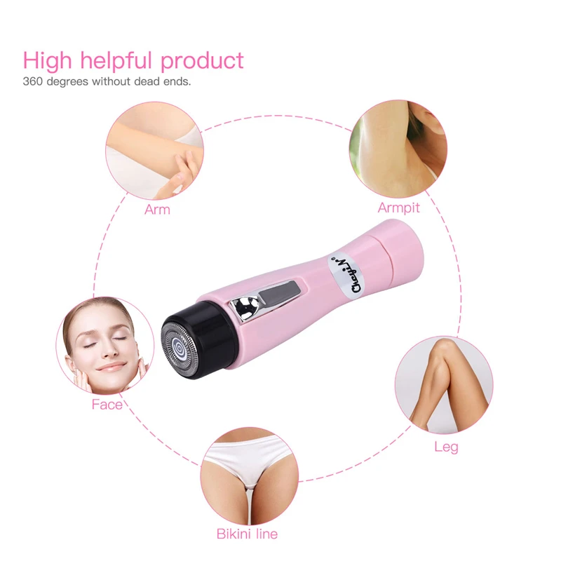 Facial Hair Remover Mini Portable Lady Shaver for Face Neck Leg Hair Removal Device Mini Depilatory Painless Battery Powered 323