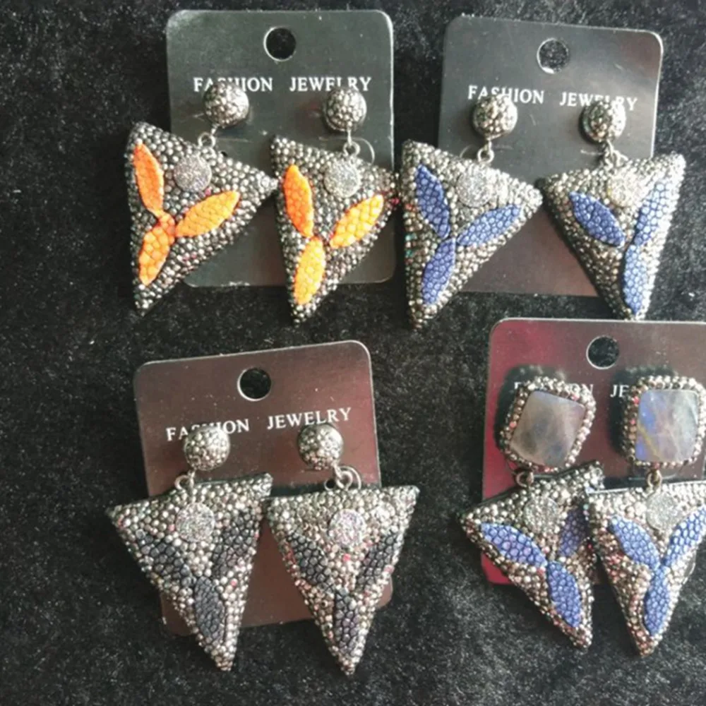

5Pairs Rhinestone Geometric Dangle Earrings Women Luxury Statement Earring Fashion Jewerly 2019Pendientes Big Earrings for Women