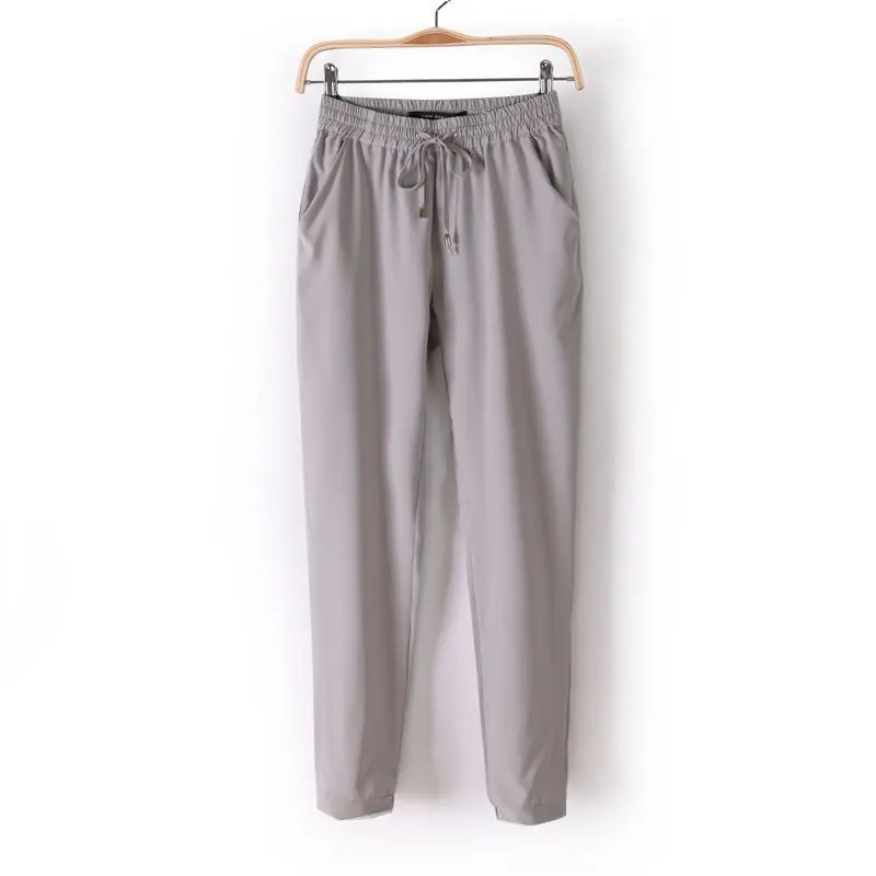 

Trousers For Women Solid Candy Color Long Loose Harem Pants Women Slim Elastic Chiffon Trousers NV1