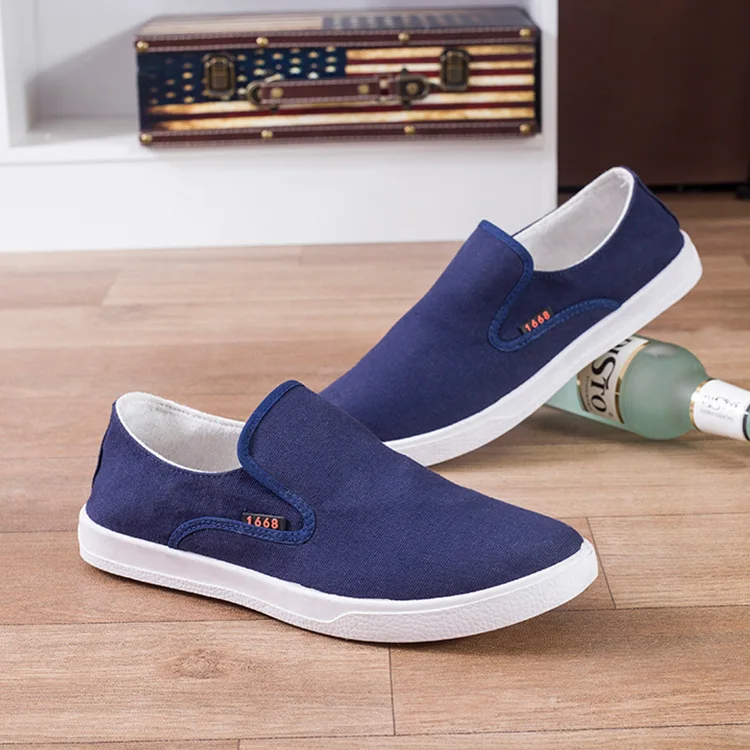 

Canvas Snekers Men Casual Shoes Luxury Brand 2019 Men Loafers Moccasins Breathable Slip on Black Driving Shoes