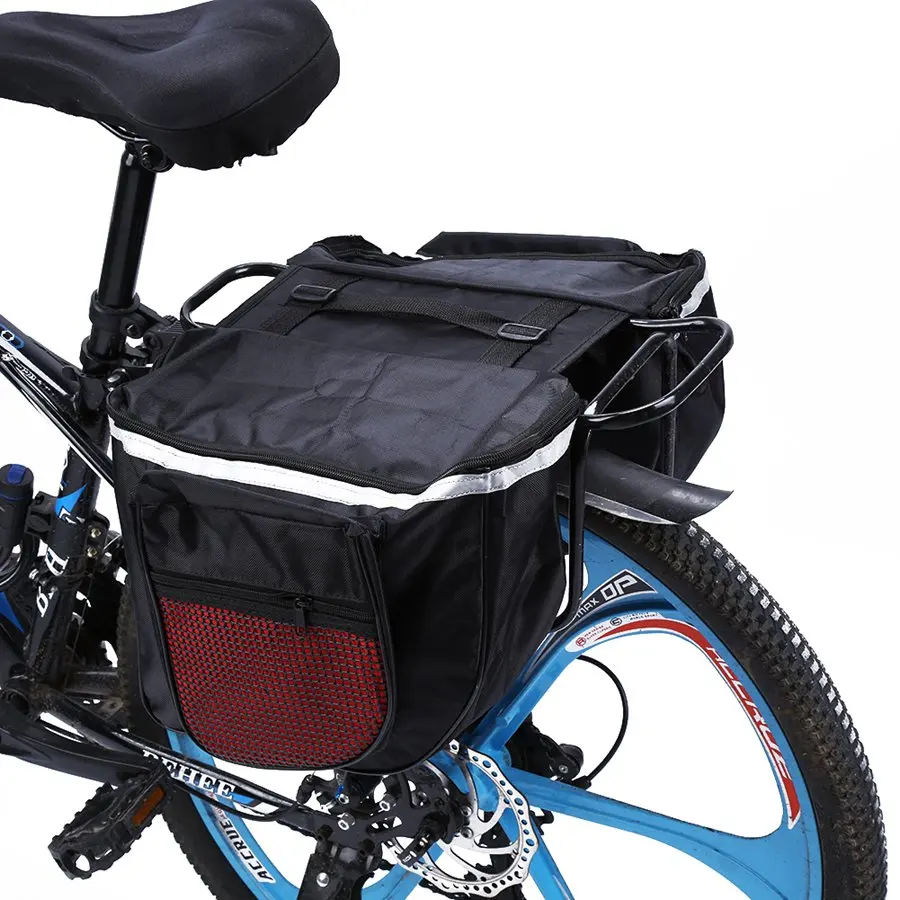 

New Arrival Cycling Bicycle Bike Rack Back Rear Seat Tail Carrier Trunk Double Pannier Bag Back and Red High Quality