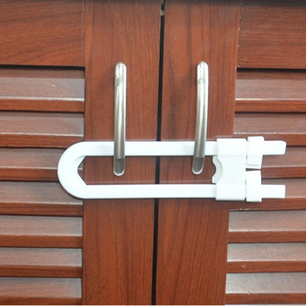 

Safety Lock U Shape Cabinet Drawer Cupboard Door Guard Security Plastic Locks Protection Care 3pcs Baby Children Protection
