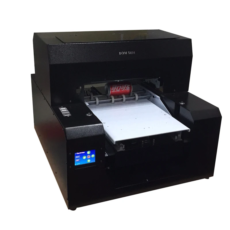 DOMSEM Multi functional bottle Printer A3 UV inkjet Auto Digital Round Tube Cylinder Flatbed