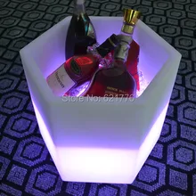 D50 H43 см мульти-Цвета TORK шестиугольник светодиодный свет открытым cube шампанское ведро льда Перезаряжаемые Светящиеся светодиодный цветочный горшок y-POT свет