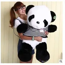 Огромная милая игрушка панда большая плюшевая панда с полосками одежда подарок на день рождения около 90 см