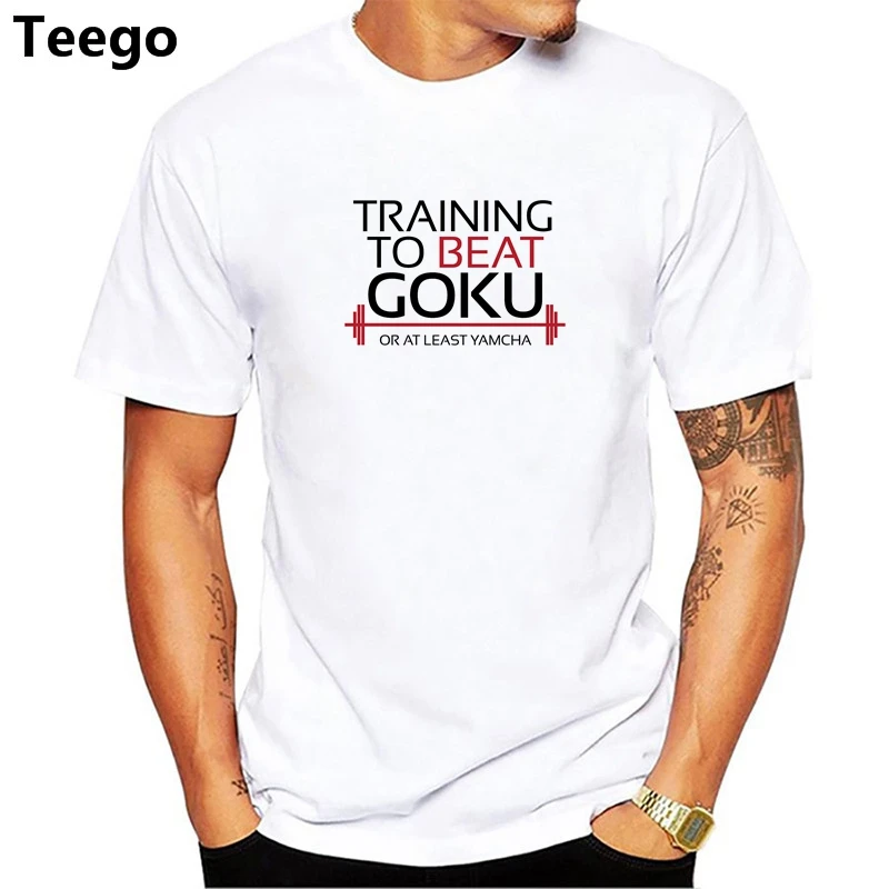 TRAININGER бить ГОКУ DRAGONBALL Z Веселые тренировки GYMMER подъема пародия футболка | Мужская